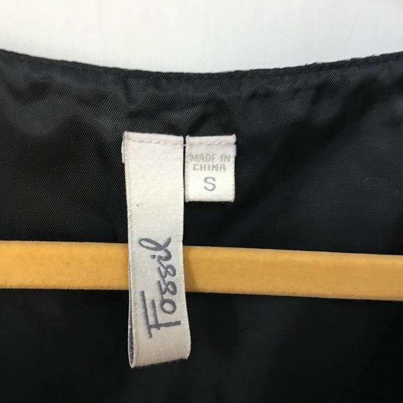 Fossil Black & White Plaid Sleeveless Silk Dress - Picture 5 of 9